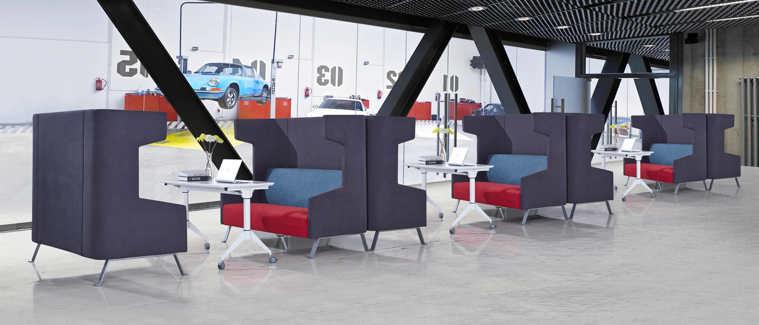 Greenfield  Furniture Customized Privacy Acoustic Seating Lounges High Back Office Pods