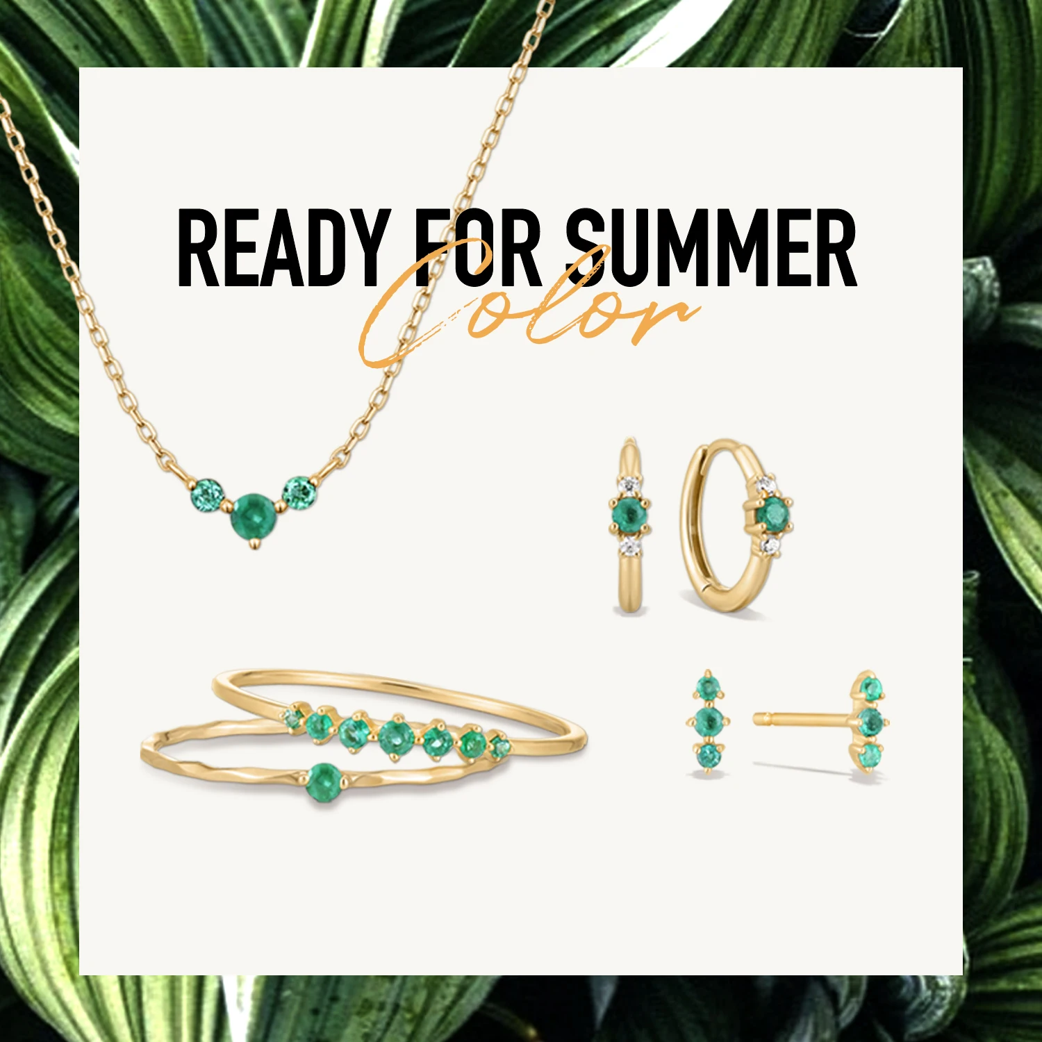 2022 Summer Gemstone Jewellery Earring Necklace 14K Gold Ring Solid Gold Fine Jewelry Jewelry Sets