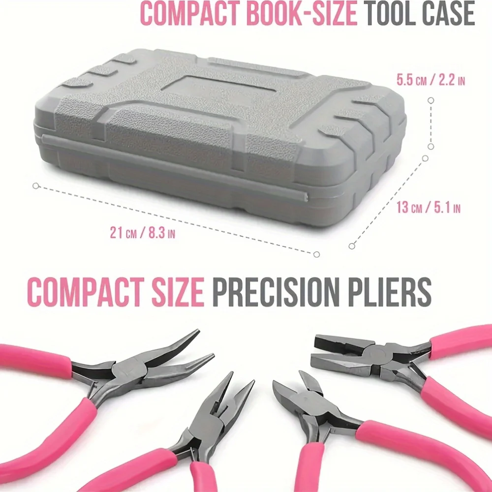 Professional 6-Piece Micro Mini Stainless Steel Jewelry Pliers Set Best DIY Nylon Jewellery Making Tools