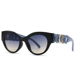 2022 Trendy Lady Designer Sun Glasses Wholesale Vintage Cat Eye UV400 Women Sunglasses