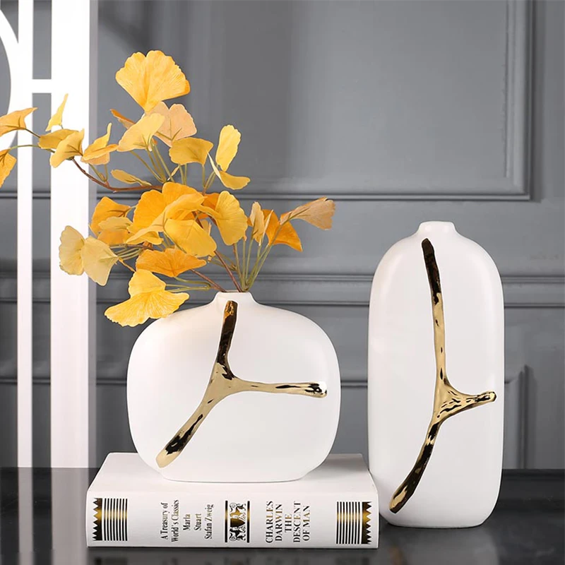 Cheap Custom Luxury Ins Modern Nordic Creative White Wedding Decorative Flower Ceramic Vase For Home Decor