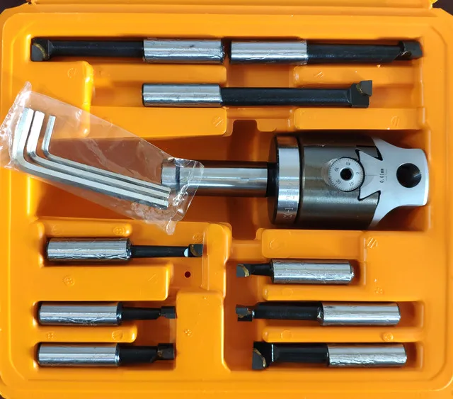 
C25 25mm shank, F1-12 type boring head set, including 1pc 50mm fixture with shank and 9pcs bar set 