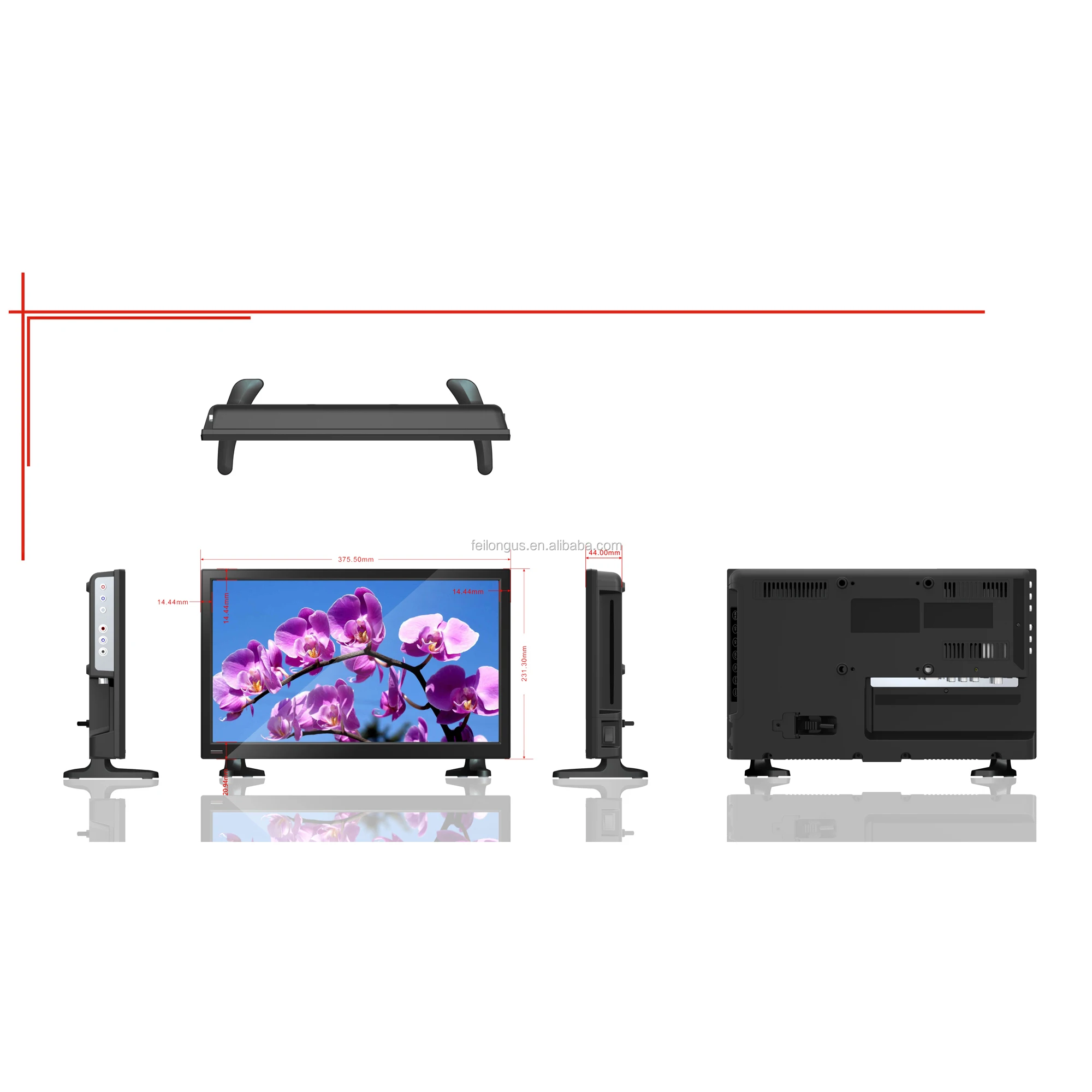 
16 inch TV 14 Inch Digital And Analog TV Receiver DVBT2 16:9 Car TV With Battery 