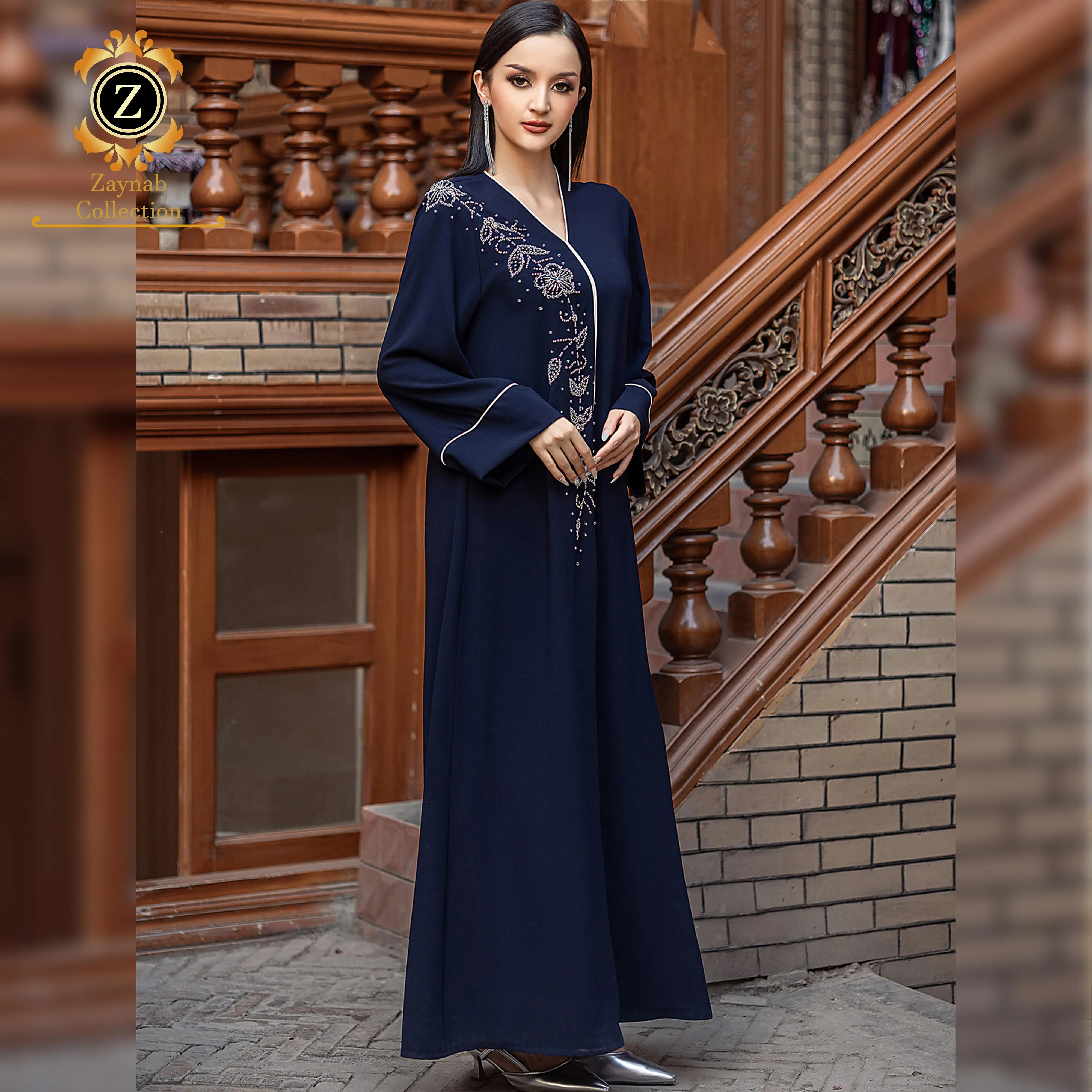Zaynab Abaya Women Muslim Dress Women Dubai Dress Abaya Islamic Clothing Women  Dress Custom Manufacturer Ramadan Jalabiya