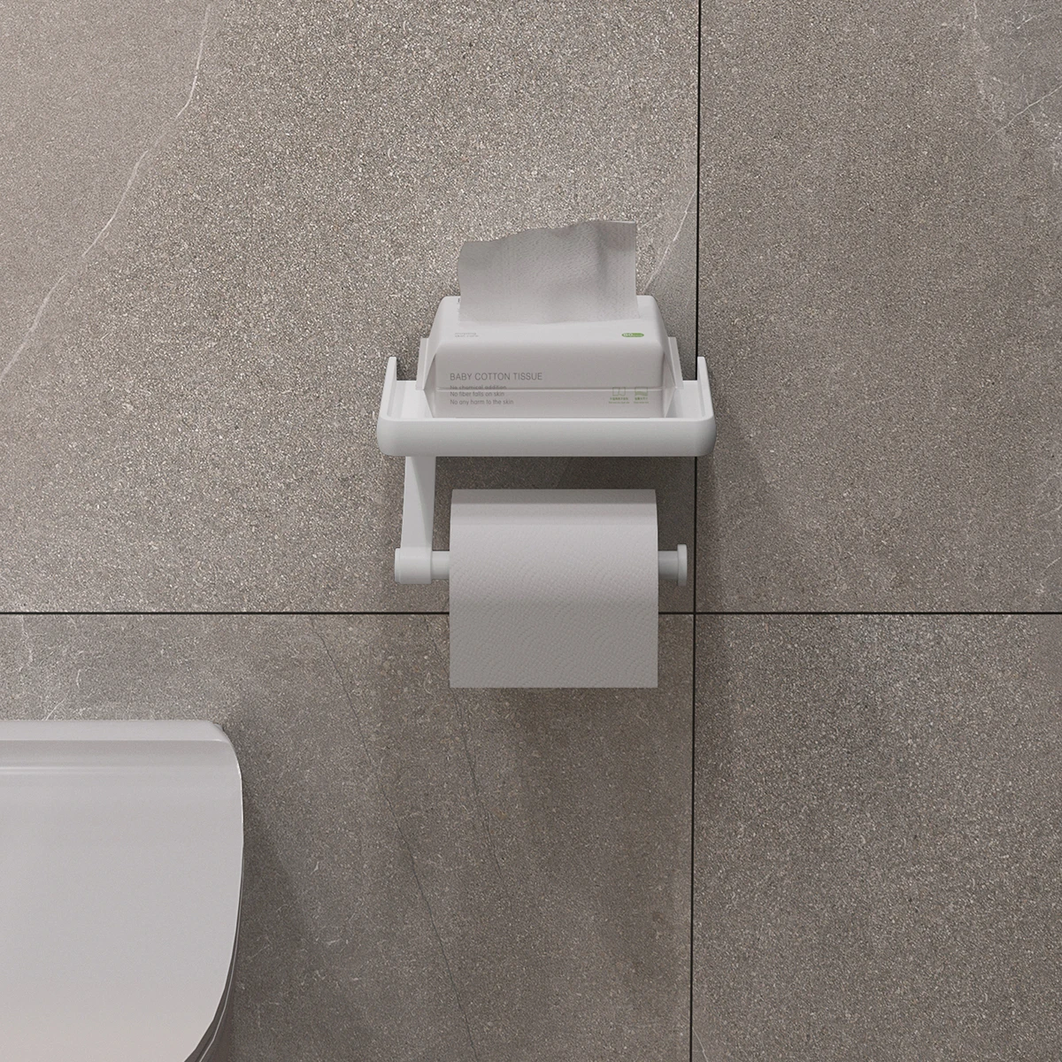 Aluminium Toilet Paper Holder with Shelf Toilet Paper Roll Holder wall mount tissue paper towel holder for bathroom toilet