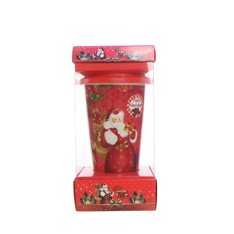 2023 Red Christmas Santa Coffee Cup Christmas Ceramic Art Mug Drinking Mug with gift box