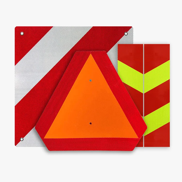 SMV Rear Marking Plate Diamond Grade Reflective Aluminum sheet Triangle Sign Reflective Slow Moving Vehicle Sign