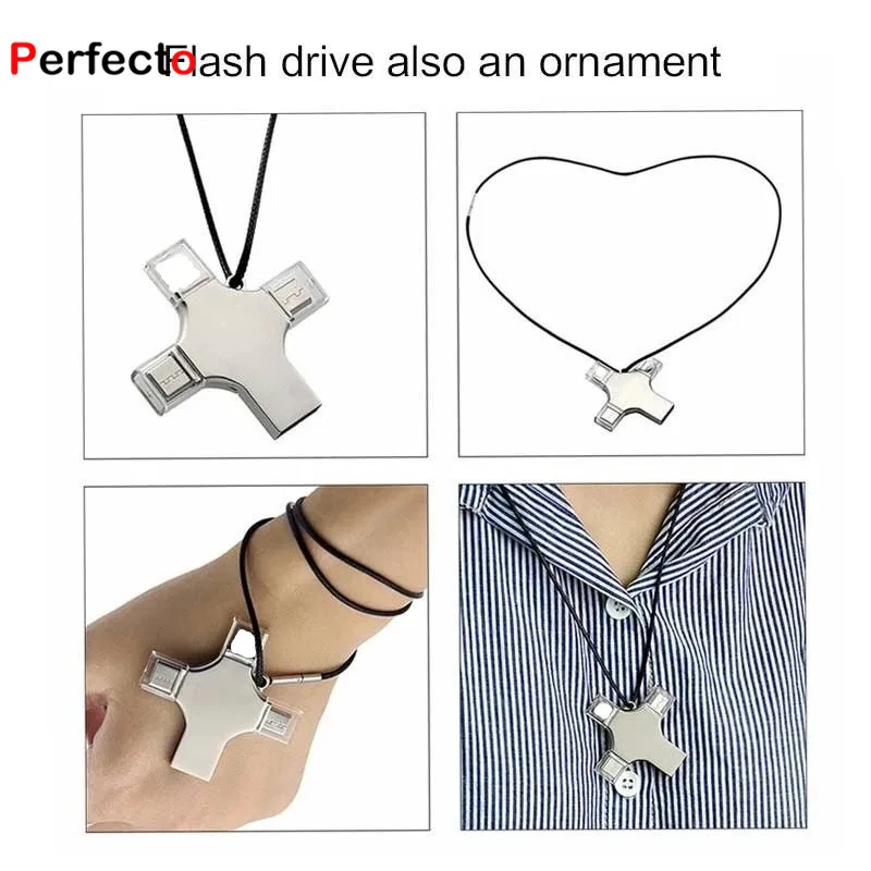 Free logo USB 3.0 4 in 1 USB Flash Drive 64GB For iPhone iOS Android PC Type C OTG U Disk with Box