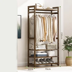 Living Room Modern Bamboo Clothes Hanger Rack Home Bedroom Hat Coat Clothes Storage Hanger Stand Shelves