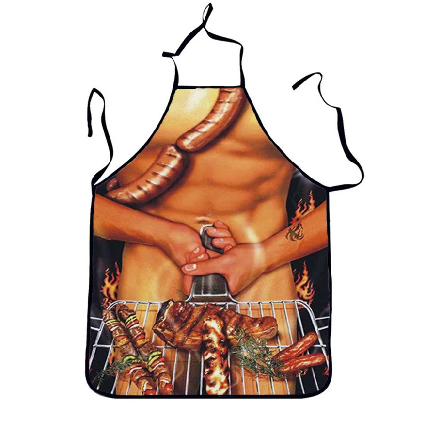 Halloween Party Naked Man Aprons Dinner BBQ Party Cooking Apron Adult Baking Accessories Funny Party Gifts For Men