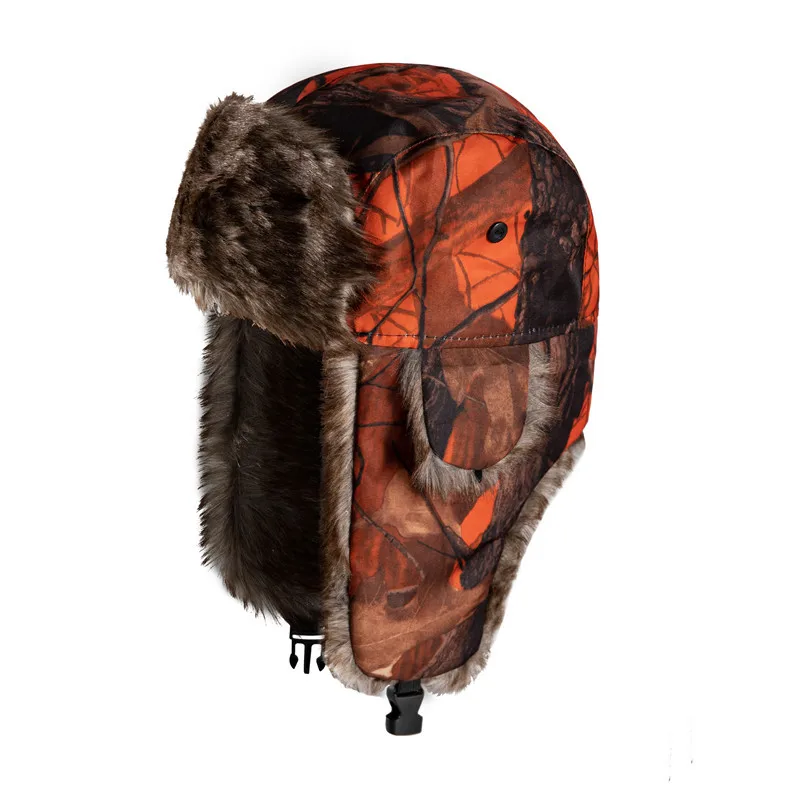 Wholesale Warm Cap Snow Hats Ear Flap Fur Trooper Men Earflap Trapper With Ear Flaps Camouflage Russian Winter Hats