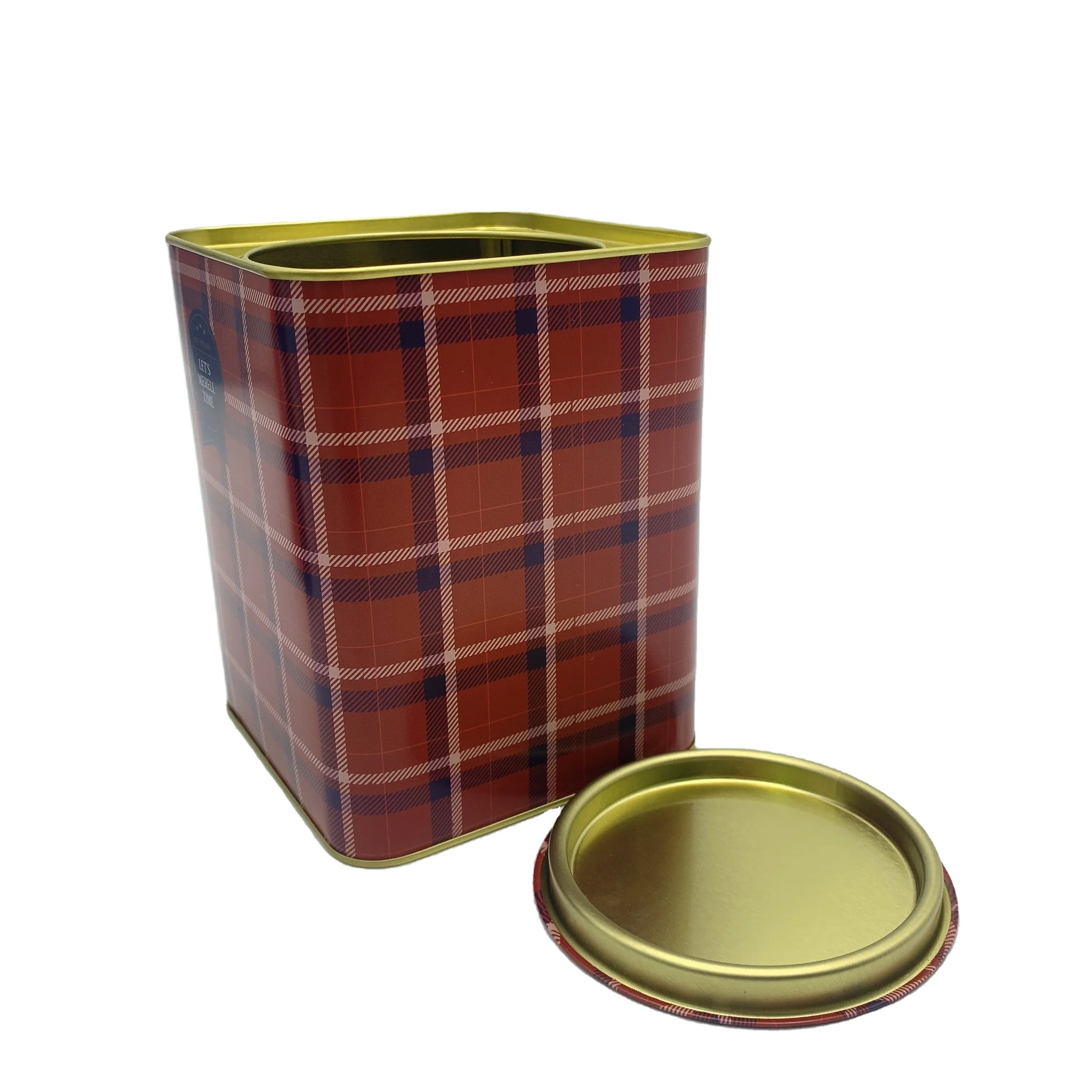 Metal Gift Cookie Tins with Lids Tinplate Candy Tin Square Gift Tin Baking Cake Container