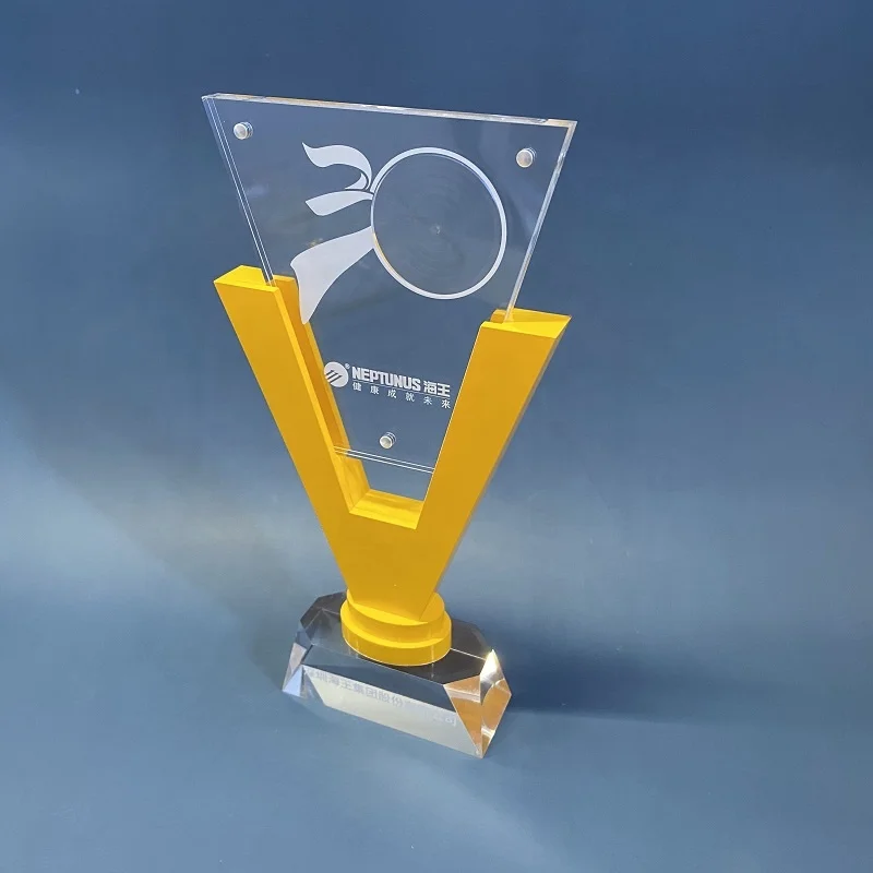 Luxury Acrylic Glass Trophy Custom Crystal Award With Base For Gift wholesale acrylic trophy custom acrylic awards
