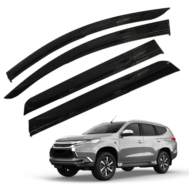 YCSUNZ Black Injection Door Visor Window deflector Weather shiled For Pajero sport  2016 2019  Mitsubishi Accessories