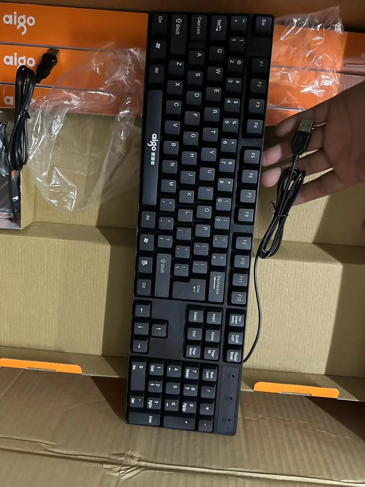 Factory Supply Wired Aigo WQ9520 Mouse And Keyboard Set USB Laptop Desktop Computer Office Business Mouse and keyboard Combo
