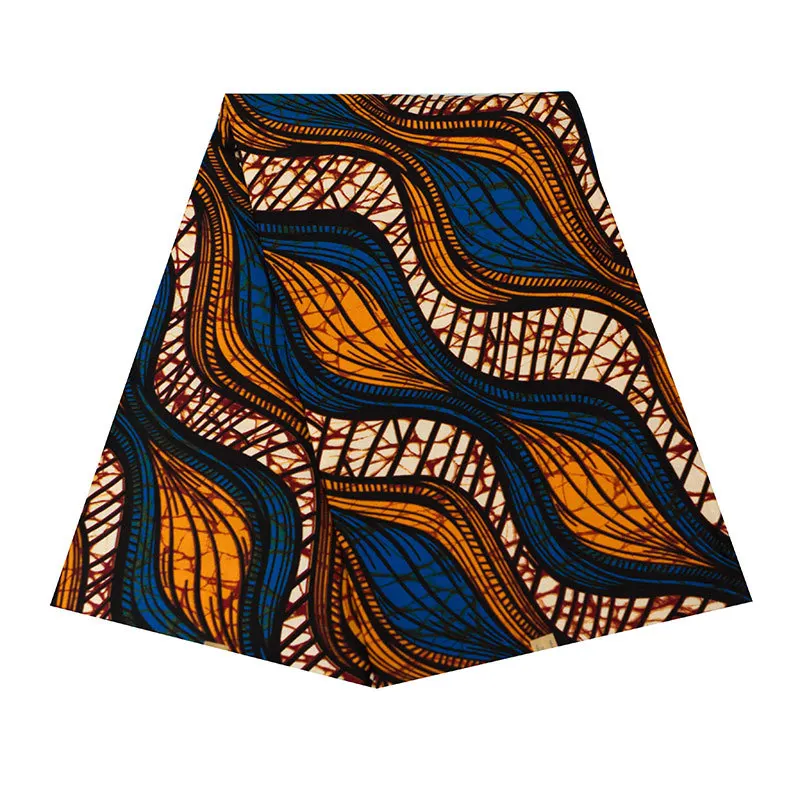 High quality Polyester Africa imitation wax cloth its geometric designs double-sided printed fabrics fashion fabric spot