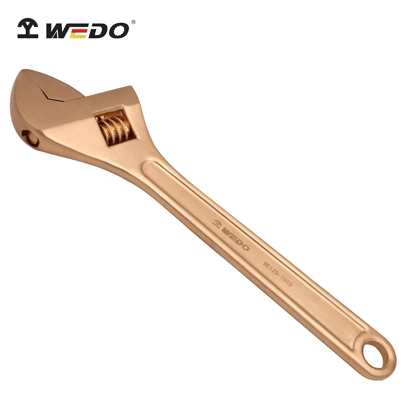 WEDO UKAS BAM & GS FM ISO9001 FM DIN Standard Certificate die-forged Non-sparking Non-magnetic Adjustable Wrench
