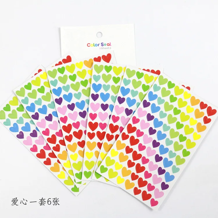 6pcs/set Custom Kawaii Diary Heart Star Dot Shaped Happy Planner Stickers sticky Notes stationery Decorative Products Memo Pad