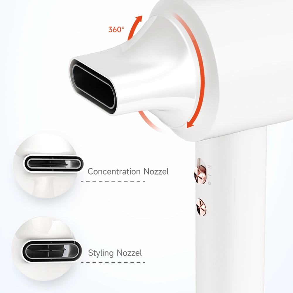 Hair Dryer -120000 RPM High-Speed Brushless Motor Negative Ionic Blow Dryer for Fast Drying, Low Noise Hair Dryer with Nozzle