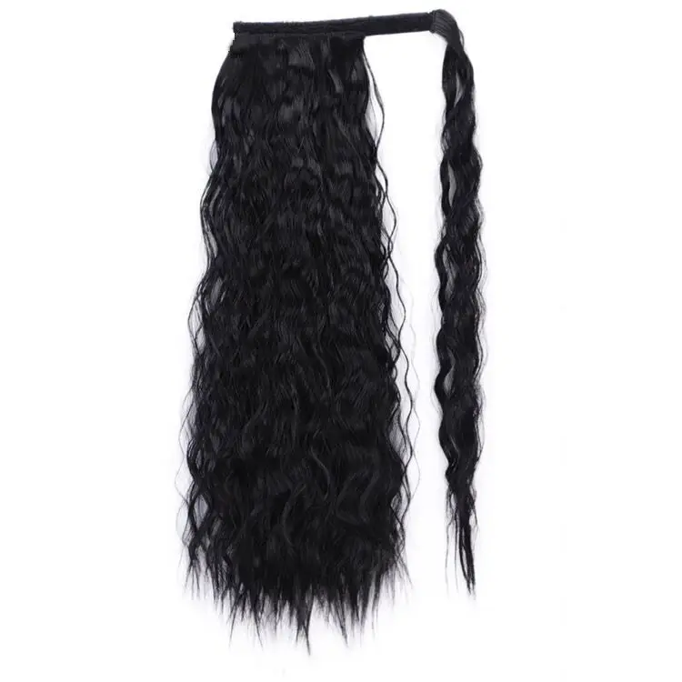 2020 Top Sell Synthetic Yaki Straight Ponytail Hair Piece Afro Kinky Curly Ponytail with Nylon Tape For Black Women