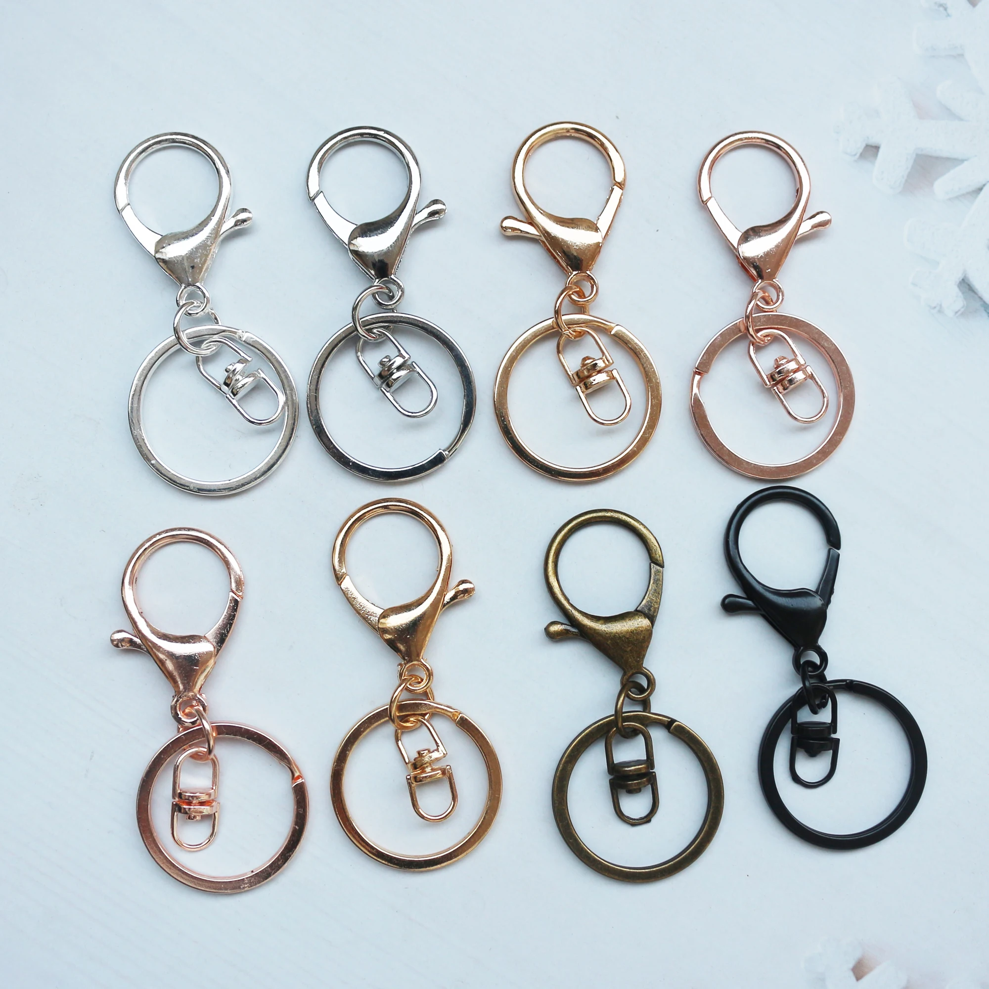 30 мм кольцо для ключей с длинным 70 Популярные Классические 5 видов цветов покрытием застёжкой