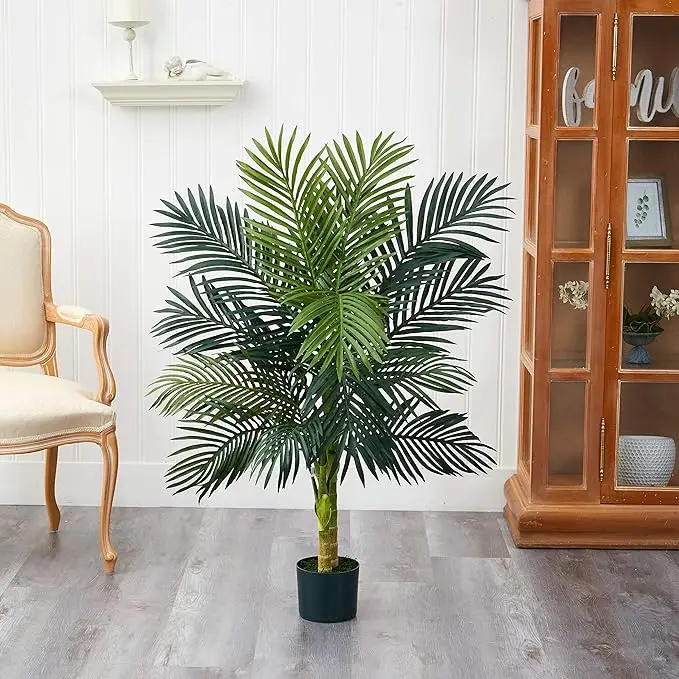 Custom Logo High Quality Tree Artificial Decoration Large Plants Artificial  Golden Cane Palm Tree