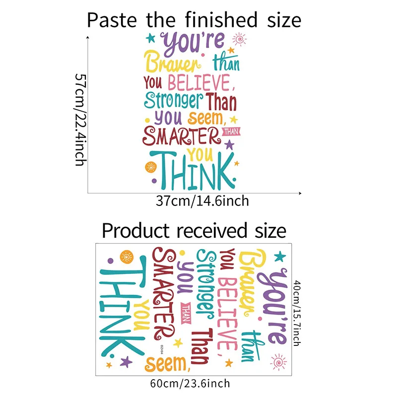 Creative motivational slogans water proof stickers wall stickers school wall stickers for home decor