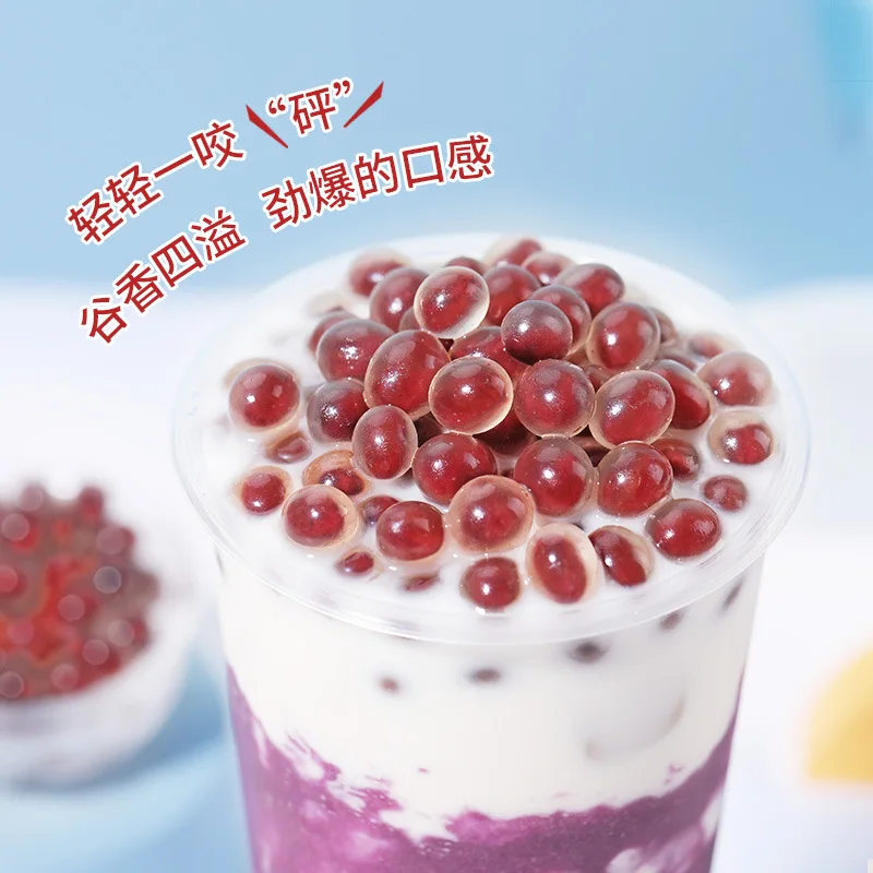 The factory directly sells high quality product milk tea material special for bubble tea ingredient red bean flavor Popping Boba