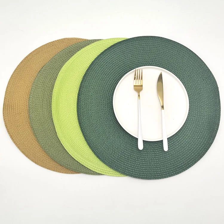 pp placemat Handwoven heat shield Spare wash coaster decorative table  mat multi-color option