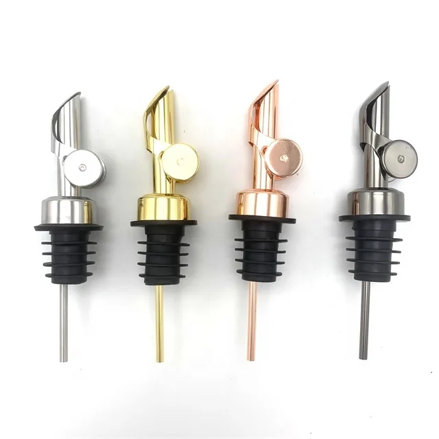 Bar Home Kitchen Stainless Steel Silver Rose Gold Copper Black Olive Oil Vinegar Wine Bottle Liquor Cork Spout Pourer