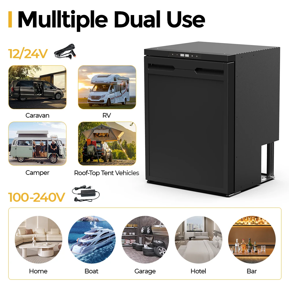CR50X 46.6L Alpicool RV fridge DC Compressor Portable Car Freezer easy Built In RV Marine Fridge electric Refrigerator 12V 24V