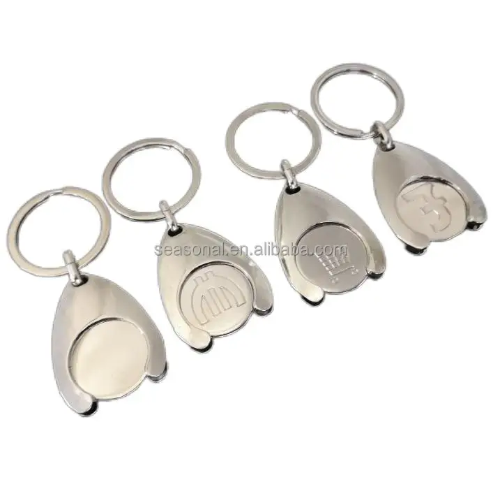 Supermarket Token Trolley Coin Holder Keychain Custom 3d Soft Enamel Metal Keyring