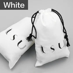 wholesale custom gold foil logo cotton clothes Manufacturer Bag Portable Travel Storage Pouch Drawstring Dust Bags