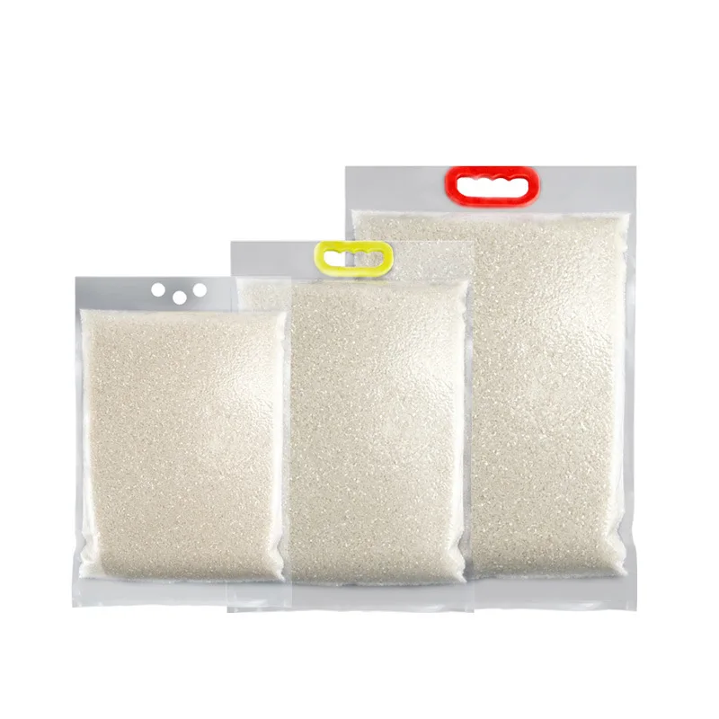2.5kg Different Type Packaging Empty Bag Grain wholesaler rice flour starch farm Pouch Plastic  Packing Rice Bag with Handle