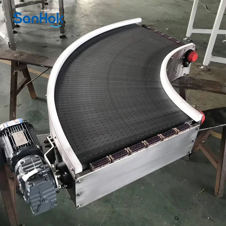 High Strength Powerful Curved Modular Conveyor Belt Machine For Logistics Conveyor