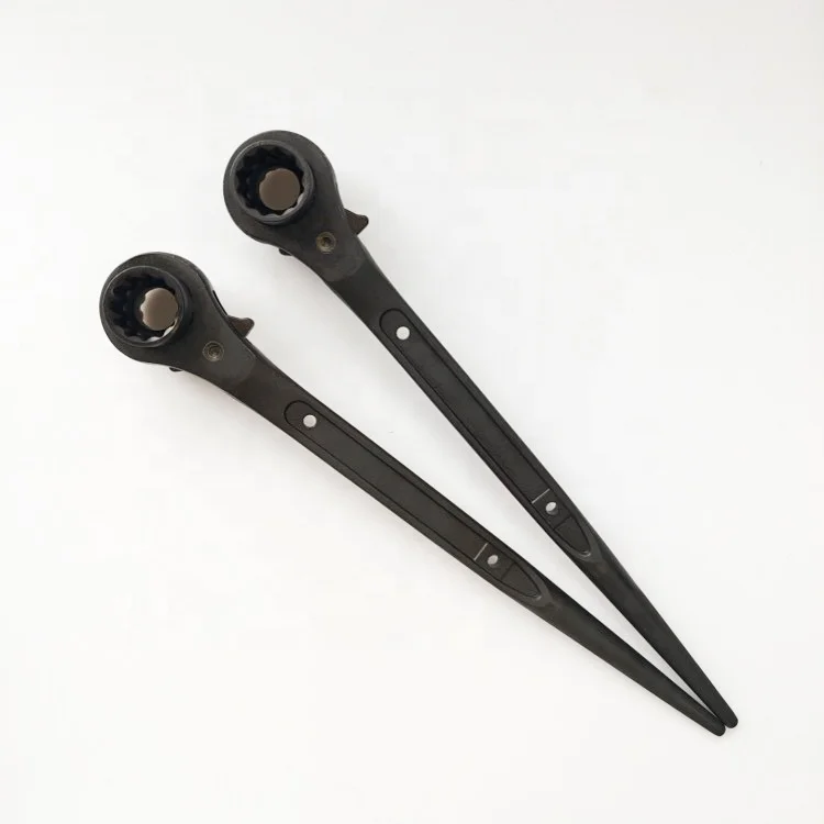 Drop forged Phosphating Finishing Scaffolding Ratchet Spanner Podger Scaffold Wrench Dual Size 19/22 mm Handle Length 315 MM