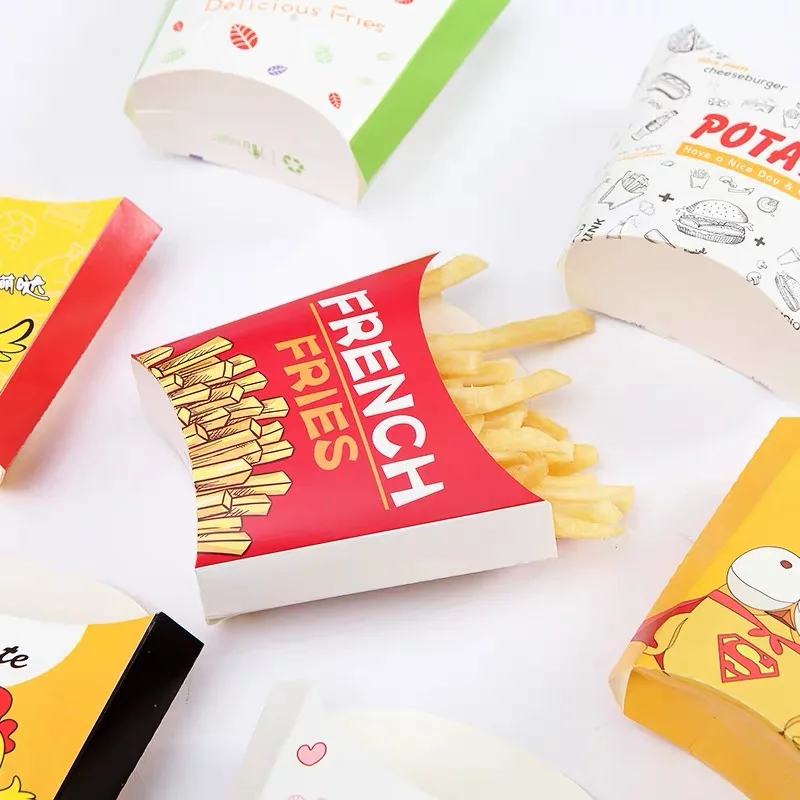 Customized White Cardboard Paper Fried Chips Paper Cone