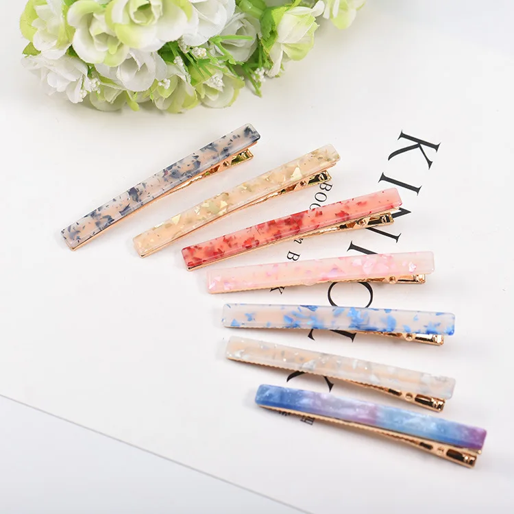 Korean Version Of Acrylic Rectangular Bangs Hair Clip Side Beautiful Duckbill