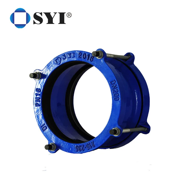 SYI Pipe Joint Easy To Install Ductile Iron Universal Flexible Coupling For PVC Pipe