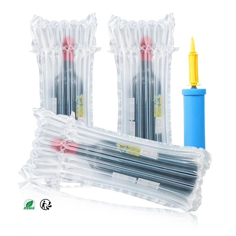 In Stock Blow Up Roll Cushion Inflatable Air Column Post Wine Plastic Packing Bubble Bags For Protective Shipping Wine Bottles