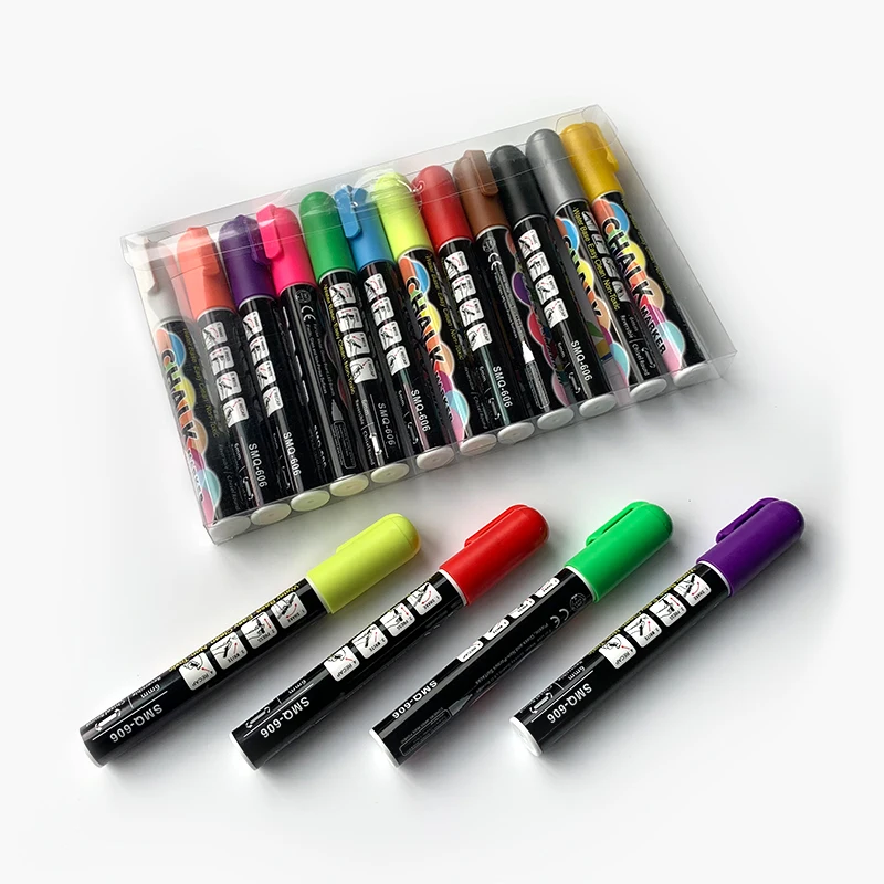 UCI Wholesale chalk marker pen set 12 colors blackboard dry erase marker pens