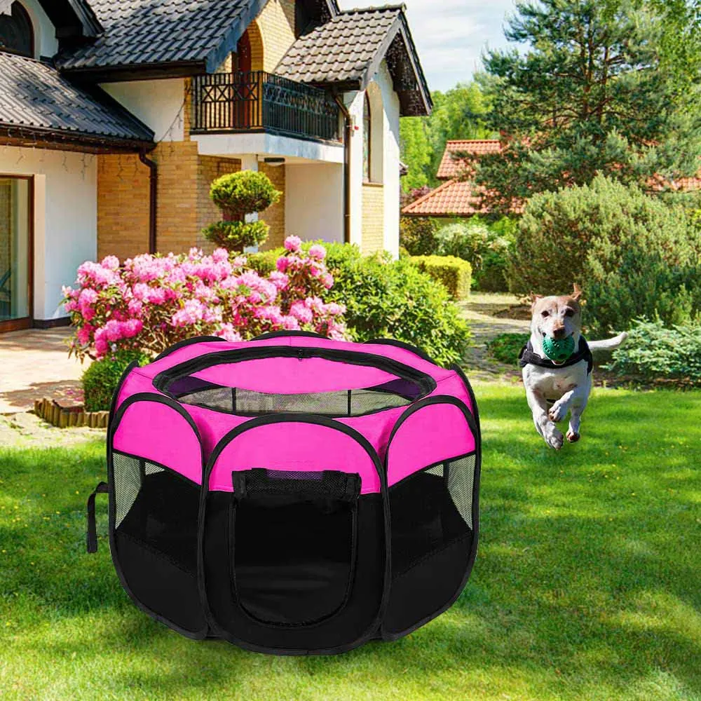 2024 Hot Products Indoor Outdoor Pet Puppy Exercise Playpens Case Foldable Portable Collapsible Pet Enclosure Tent Dog Playpen