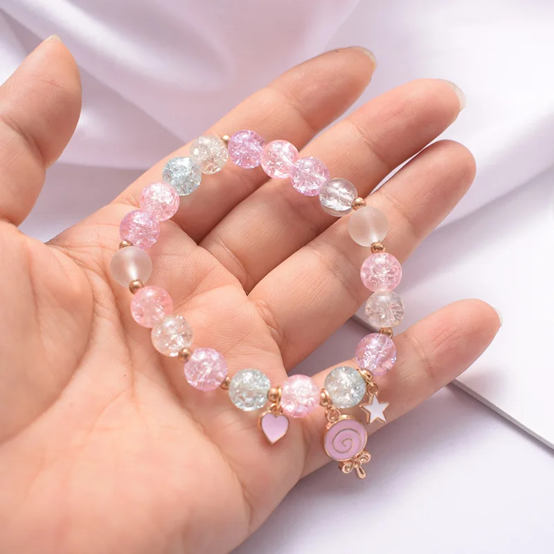 Crystal Bracelet Alloy Colored Beaded Bracelet Student Friendship Fashion Bracelet Wholesale Bead Glass Hot Selling New Cartoon