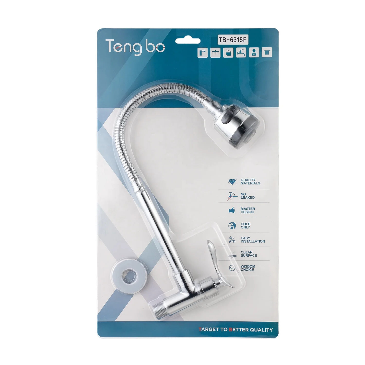 TB-63F Series modern single  cold water brass wall mounted faucet taps for kitchen sink toilet wash basin