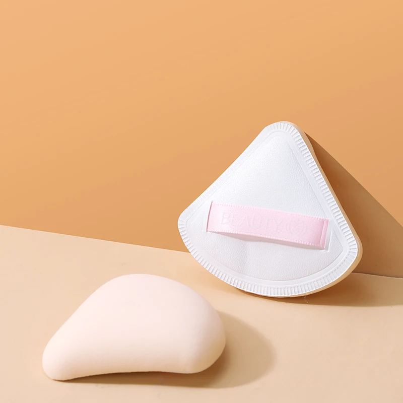 LMLTOP Wholesale Cute Pink Boxed Makeup Sponge Puff Woman 2pcs Set Triangle Shape Latex Free Cosmetic Puff For Female Sy1001