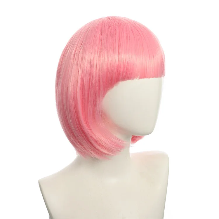 Heat Resistant Synthetic Short Blonde Bobo Cosplay Hair Wigs Women  Short Straight Bob Wig