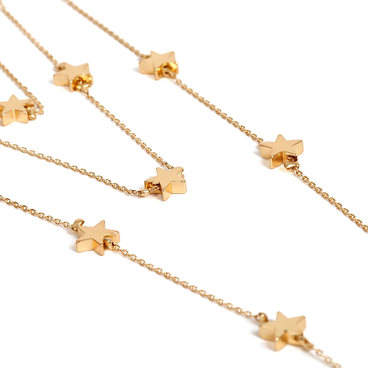 Sexy Girls Necklace Gold Plated Multilayer Star Pendant Tassel Chest Chains Ladies Fashion Women Body Jewelry