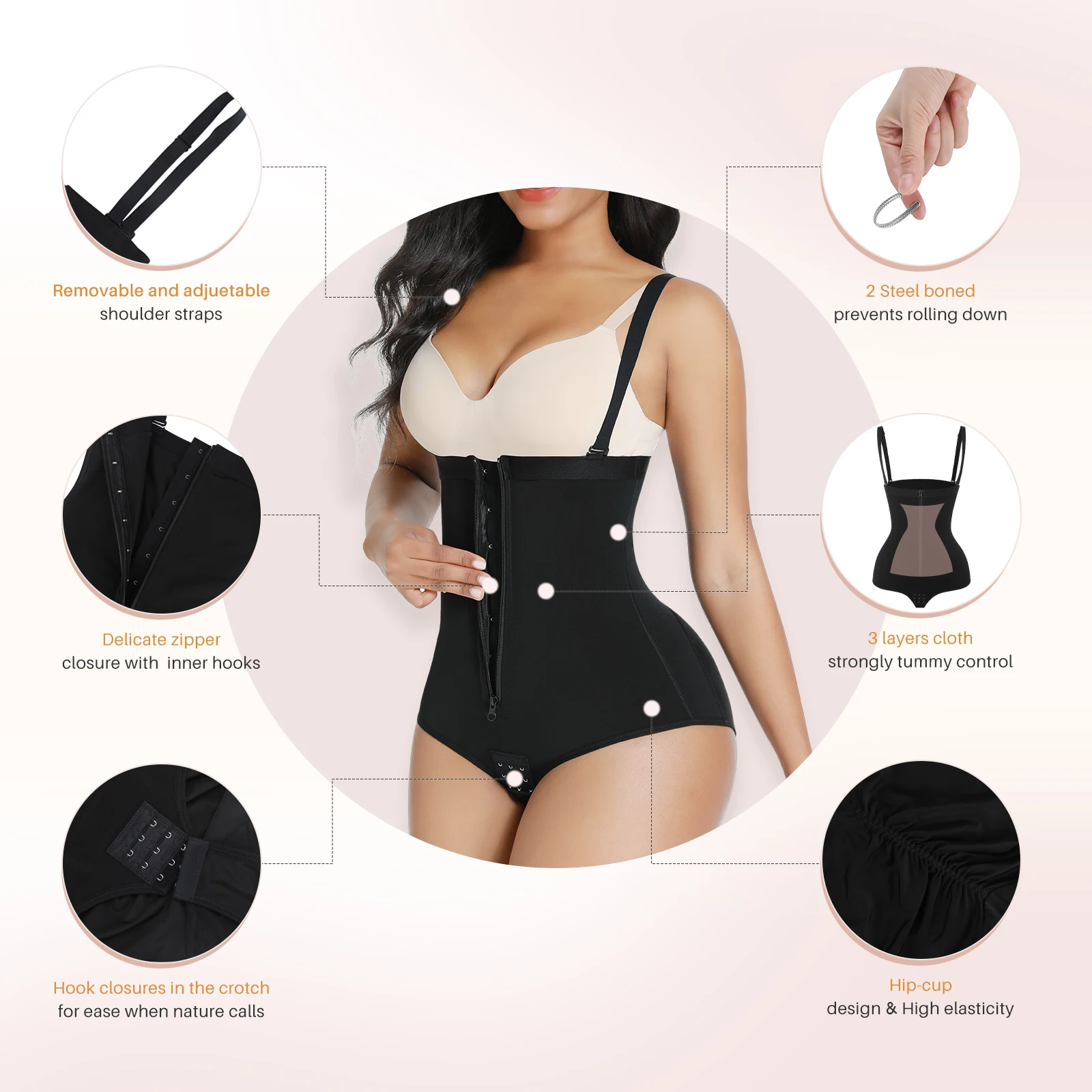 Hexin 5XL BBL sheath Stege 2/3 butt lifter tummy control surgery reloj de arena shaper colombianas para mujer shapewear