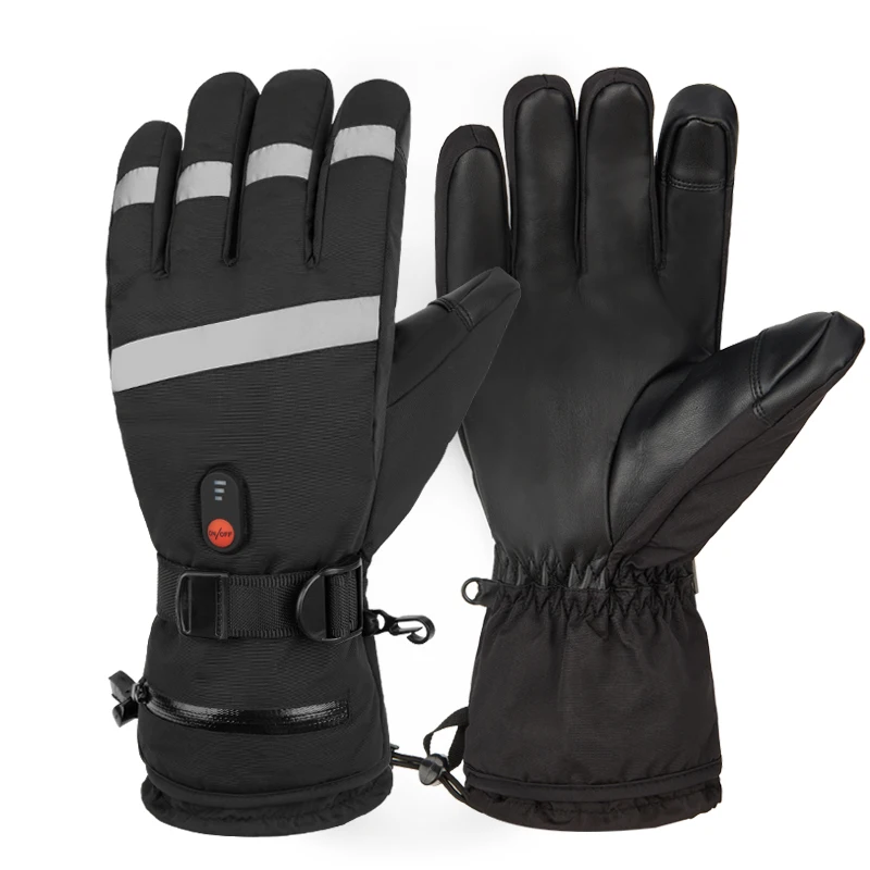 Winter heating gloves DC five-finger heating gloves sports ski electric heating gloves