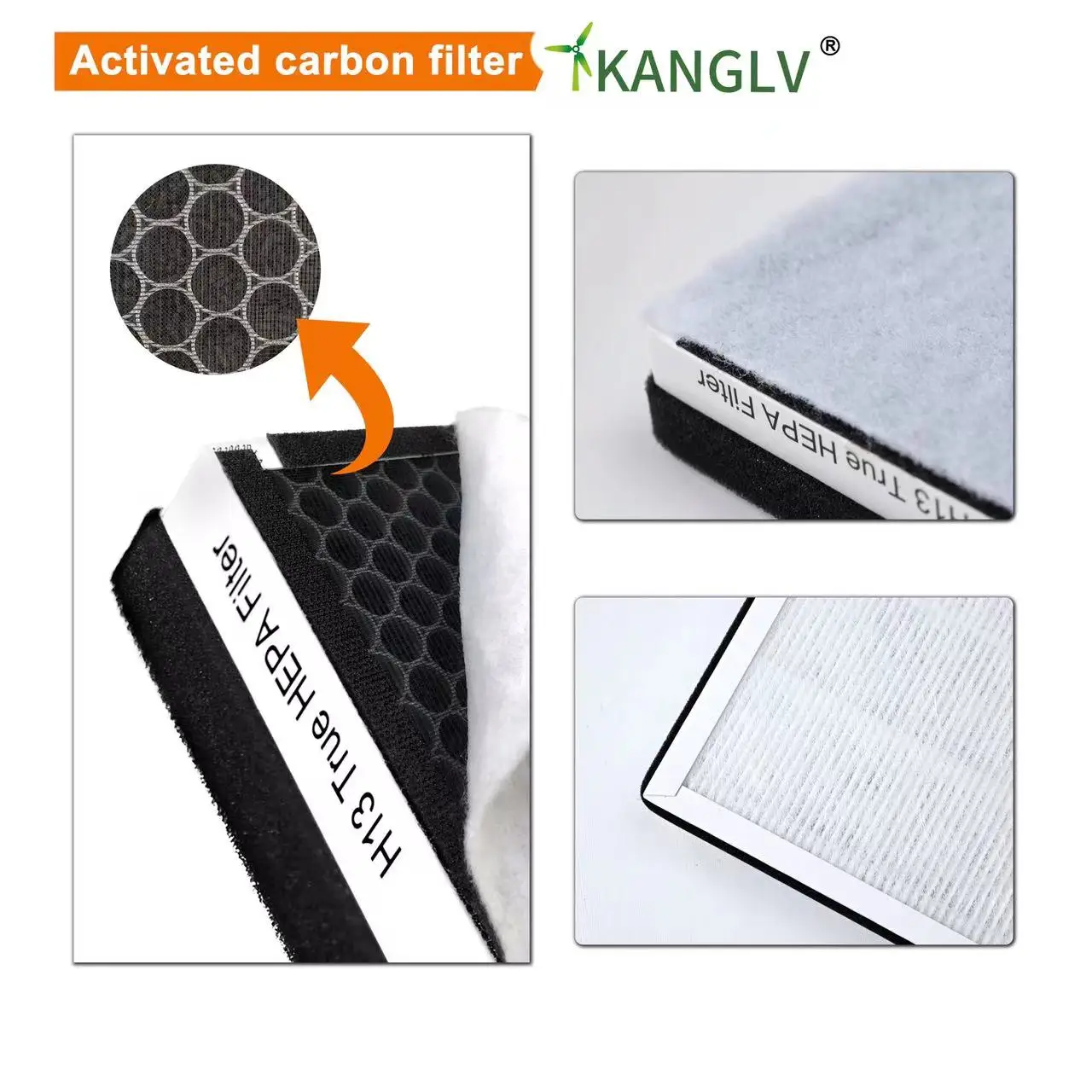 High Efficiency  Portable  3-in-1 True Replacement H13 Hepa Air Intake Filter PureZone Air Purifier Air Filters For House